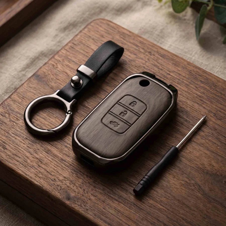 Honda Civic Rebirth 2012-2015 Model Elite Series Metallic Car Key Case Luxury Zinc Alloy Protection Case(Grey)
