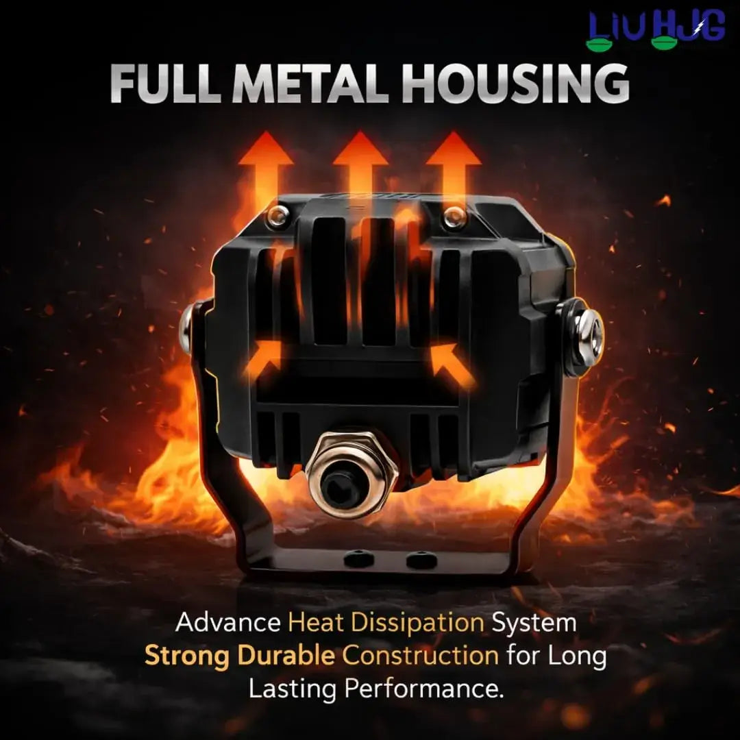 2 Pcs Set HJG King Kong 120W Dual Lens Projector Foglight with Ultra Wide Dual Intensity LED White/Yellow Without Wiring