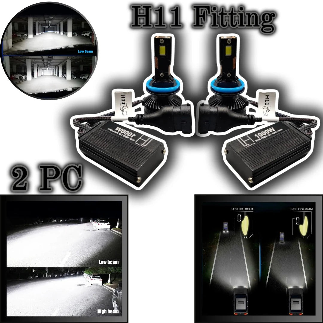 LIUHAWK LED Headlight Bulb Original H4 100 Watts 2 Pcs Set