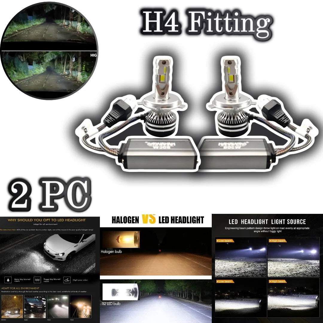 Sale 50% NAKAMORO LED Headlight Bulb Original H4 65 Watts 2 Pcs Se